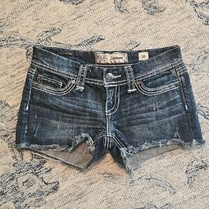 BKE Blue Jean Shorts Distressed Frayed Hem